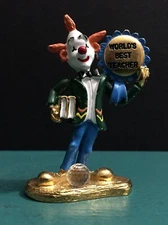 HTF Spoontiques Pewter Gold Clown Teacher Professor Crystal Miniature Figurine