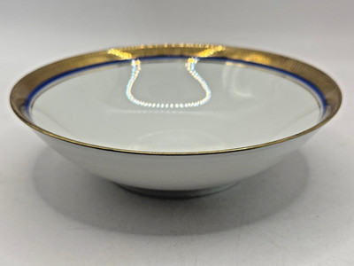 Scherzer Bavaria Germany Porcelain Bowl 5''  Blue Gold Trim