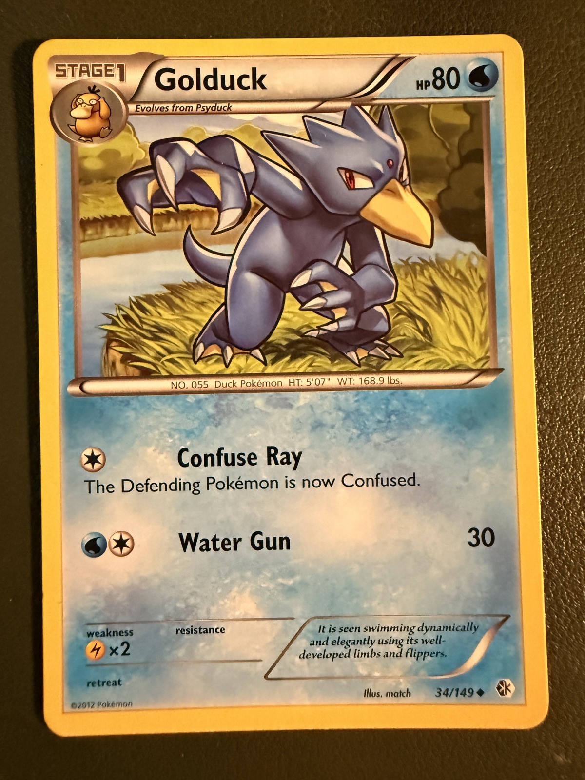 Pokemon TCG Golduck 34/149 Boundaries Crossed BW7 LP