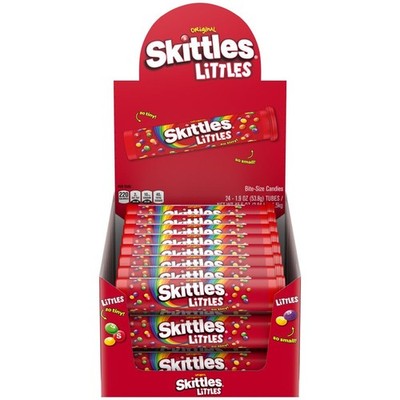 Skittles Littles Chewy Candy Mega Tubes Assorted Flavors 24 Count 1.9 Ounce