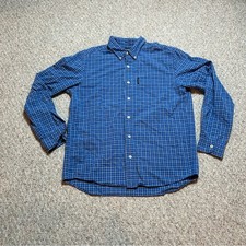 Abercrombie Fitch Blue Plaid Button Down Men s Medium 100 Cotton Pocket