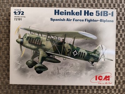 ICM 72191 Heinkel He 51B-1 Spanish Air Force Biplane 1:72 WIE NEU