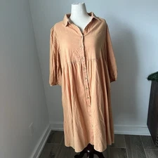 Baltic Born Sari Babydoll Tiered Orange Midi Dress Size XL