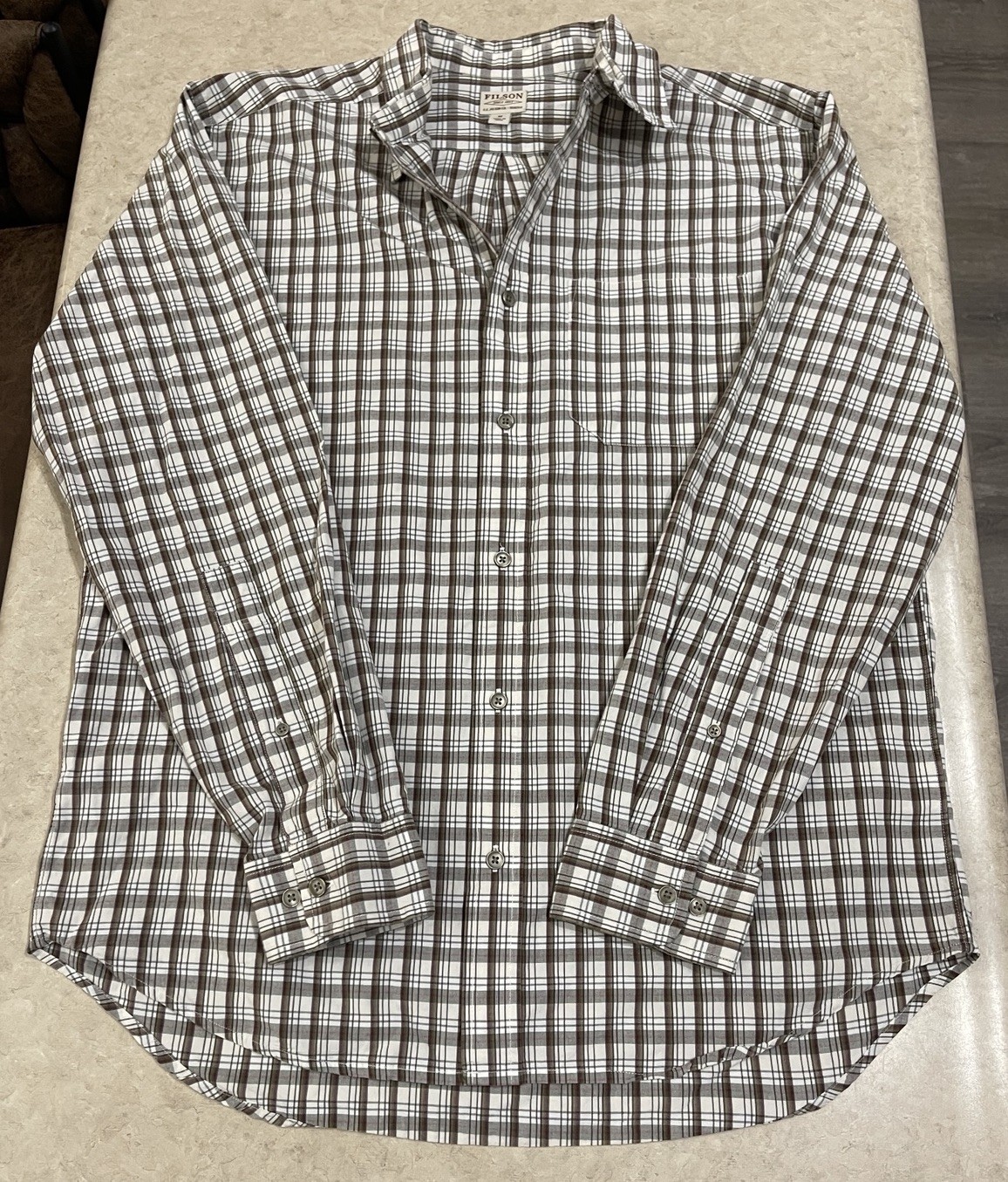 Filson Flannel Shirt Plaid Button Down Long Sleeve Outdoor Mens Sz Medium