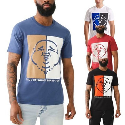 True Religion 108323 Herren Grafik T-Shirts Logo Rundhals Halbarm Baumwolle Tee