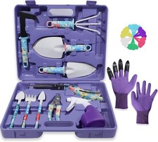Garden Tool Set Stainless Steel Heavy Duty Gardening Tools 30 PCS w/Floral Print
