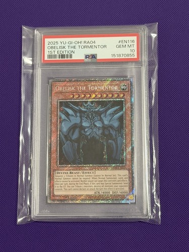 2025 YU-GI-OH! RA04-QUARTER CENTURY STAMPEDE #EN116 OBELISK THE TORMENTOR PSA 10