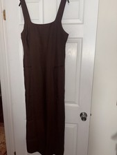 Ann Taylor Women s Brown Solid linen Sleevele...