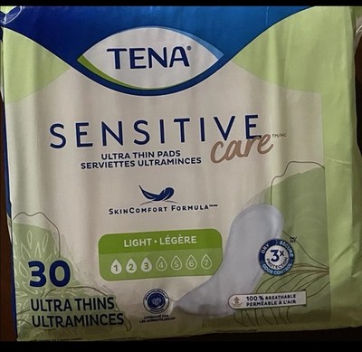 Tena Sensitive Care Ultra Thin Light Incontinence pads Regular, 30 Ct . 1  PACK