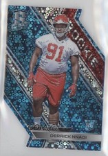 2018 Panini Spectra Rookies Neon Blue Prizm Die-Cut 10/35 Derrick Nnadi #165 rf2