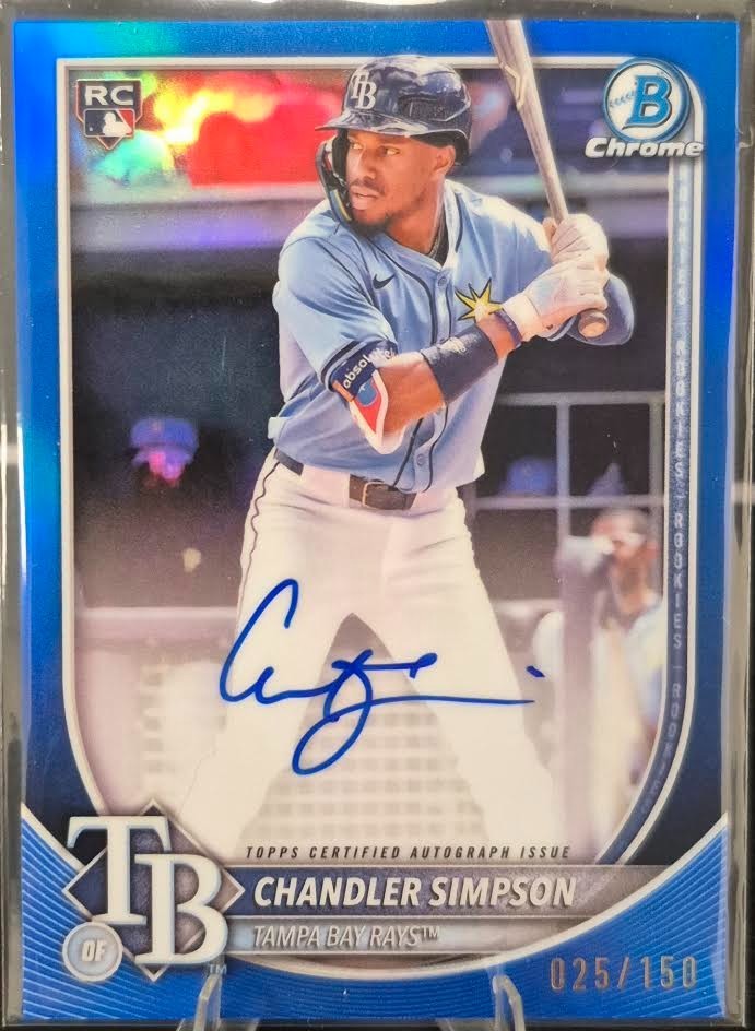 2025 Bowman Chrome Tampa Bay Rays Chandler Simpson #CRA-CS Auto Blue /150 (RC)