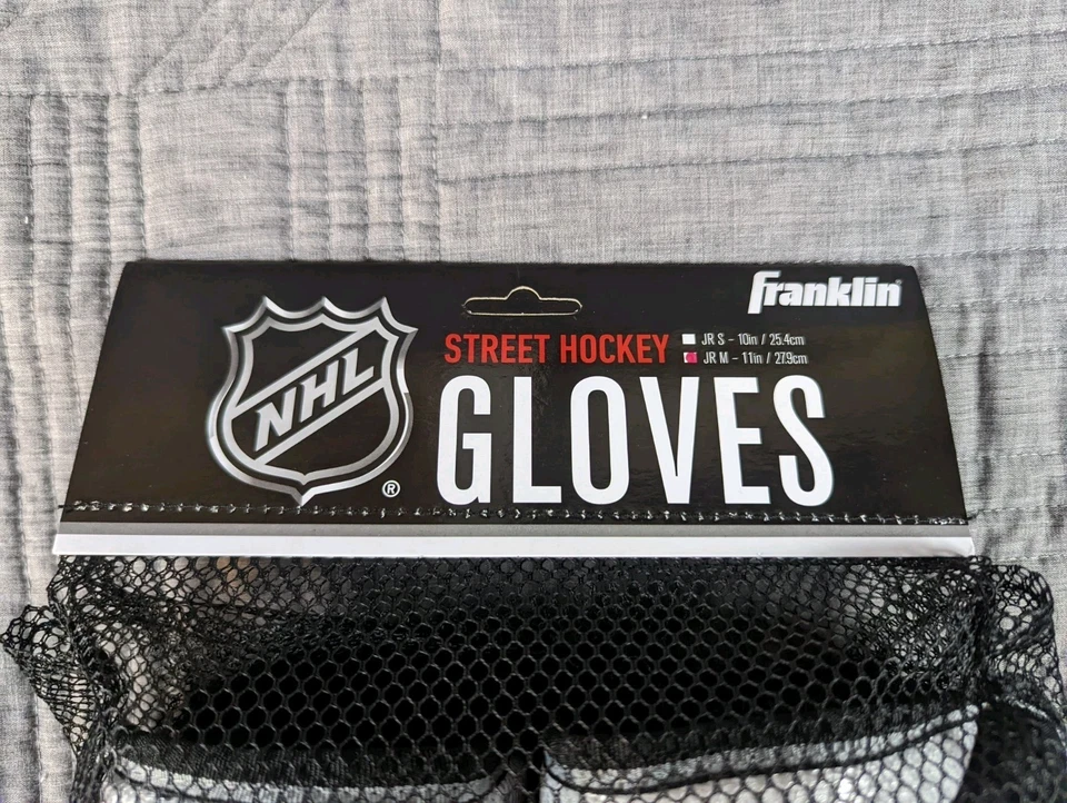 FRANKLIN SPORTS NHL SX COMP HOCKEY GLOVES JR M 11", WHITE/BLACK *NEW - Image 4 of 4