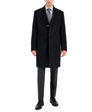 Michael Kors Mens Classic fit Overcoat Coat 42 L Black Solid