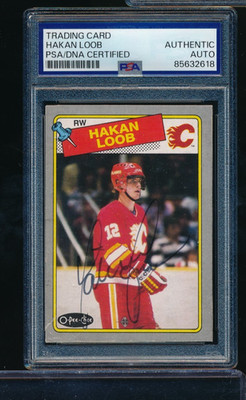 1988 Topps Box Bottom #O Hakan Loob signed auto PSA/DNA tough strong eye app 02