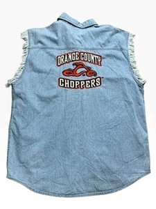 Orange County Choppers Jean Sleeveless Mens Shirt Size XL  Cutoff Frayed