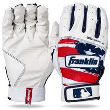 Franklin Sports Classic Xt Adult Batting Gloves Medium Red White Blue Mlb