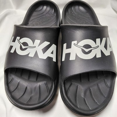 Hoka ORA One One Athletic Black and White Comfort Slides Men Size 13 Slipper