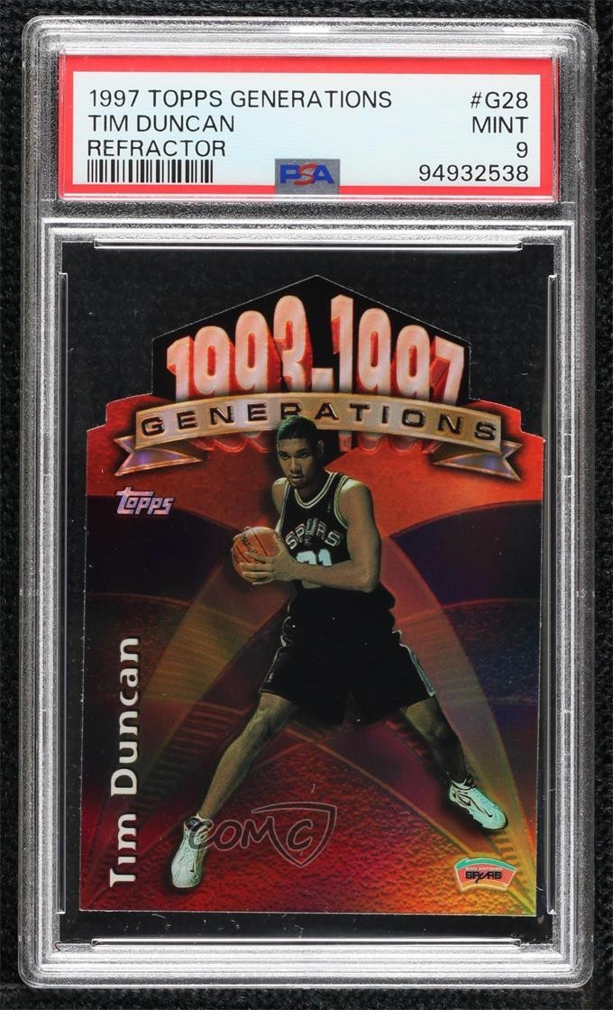 1997-98 Topps Generations Refractor Tim Duncan #G28 PSA 9 MINT HOF 0j4n