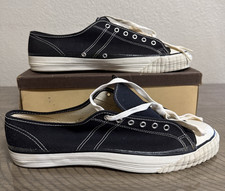 Vintage 1950s 1960 Basketball Canvas Sneakers Black Low Top Made In USA Men S 14