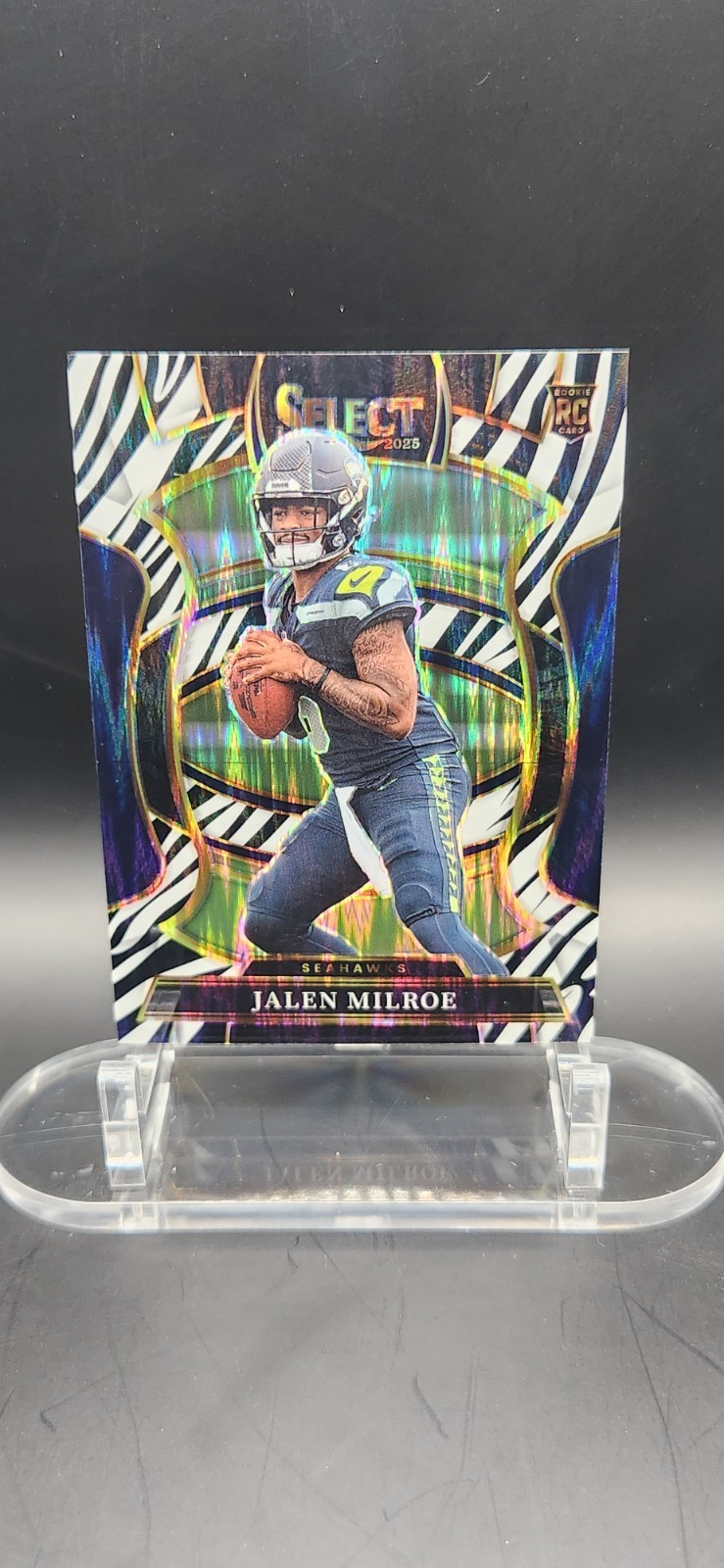 2025 Panini Select - Concourse Jalen Milroe #14 Zebra Shock Prizm (RC)