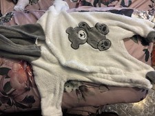 Teddy Bear Fleece Baby Grow - Baby Boy - 3-6Months