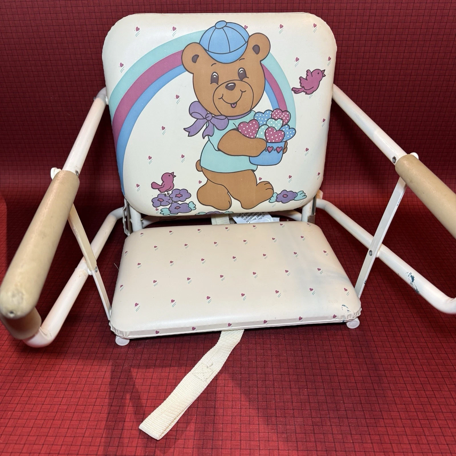 Graco Tot Loc No Slip Clip On High Chair/ Booster With Bears & Hearts VTG