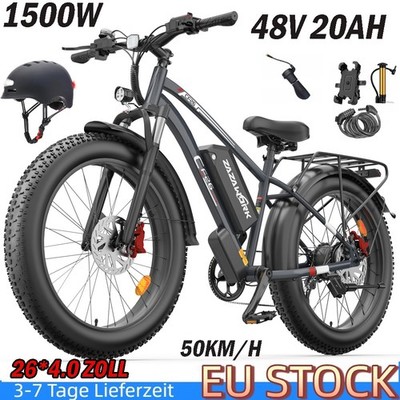 26 Zoll Elektrofahrrad 1500W 48V 20H E-Mountainbike Trekking 120KM EBike Fatbike