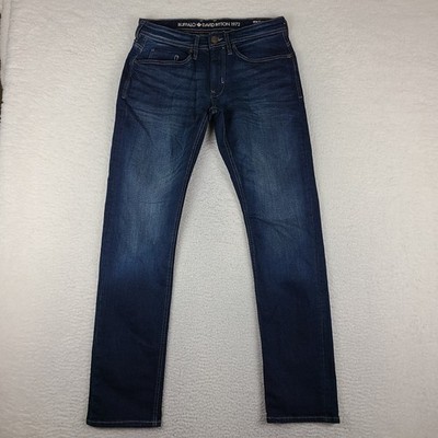 Buffalo David Bitton Jeans Men 30x32 Blue EVAN-X Slim Straight Stretch Dark Wash
