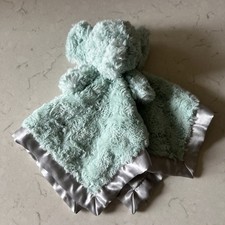 Cloud Island Green Gray Elephant Baby Blanket Satin Target Security Lovey 14"