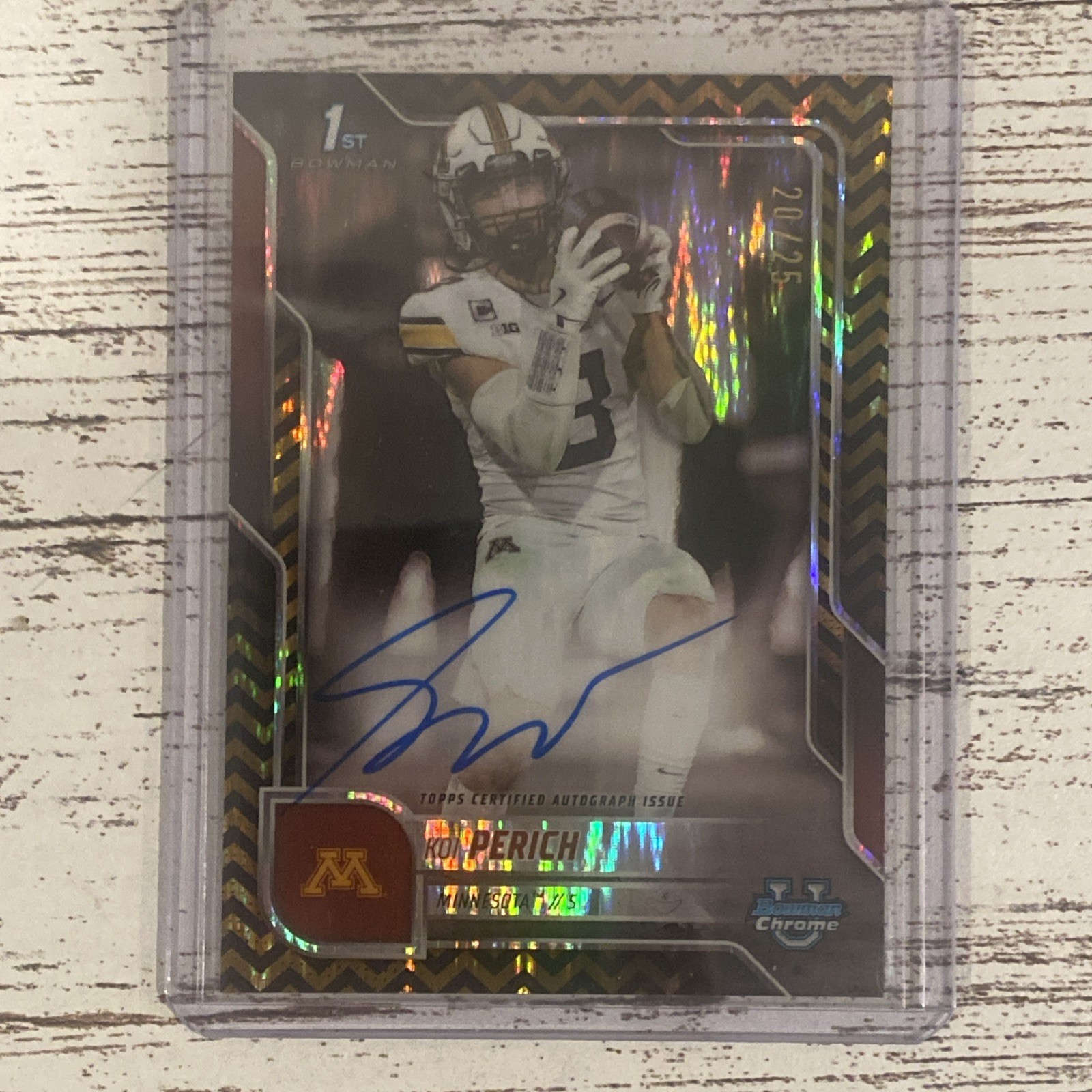 Koi Perich #/25 - 2025 Bowman U Chrome Auto 1st Black Gold Stealth Refractor SSP