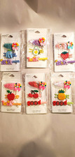 Mint Collection Multicolor Fruit Sequin Snap Hair Clip Set for Women Teens
