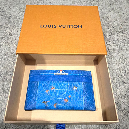 Louis Vuitton Blue Basketball Print Cardholder Credit Card Wallet