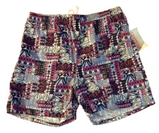 NEW VTG 80s Campus Multicolor Swim Trunks Shorts Mens Sz L 36-38 Surf Beach NOS