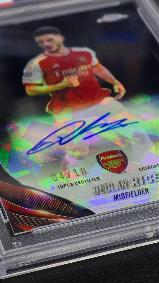 2023-24 Topps Sapphire UCC Declan Rice Black Refractor Auto Jersey 4/10 PSA 9 - Image 3 of 3