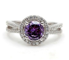 2CT Amethyst  White Topaz 925 Solid Sterling Silver Ring Sz 8 MK1-5