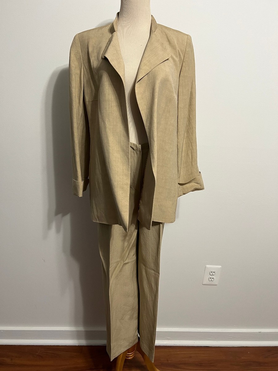 BERNARD ZINS スラックス FR 42 / US 32 Bernard Zins Paris Made in France Linen/Silk Open Jacket Pant Suit