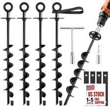 Ground Anchors Screw in - Heavy Duty Trampoline Anchors/Stakes for High Wind,