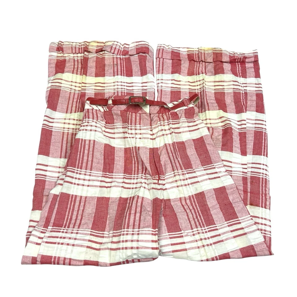 Pantalones de Colección Años 60 70 Tomboy Campana a Cuadros Parte Inferior Talla 9 Rojo Blanco Guinga EE. UU. Foto 3 de 4