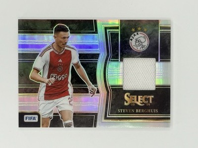 STEVEN BERGHUIS 2023-24 SELECT FIFA MEMORABILIA WHITE PATCH SILVER PRIZM AJAX