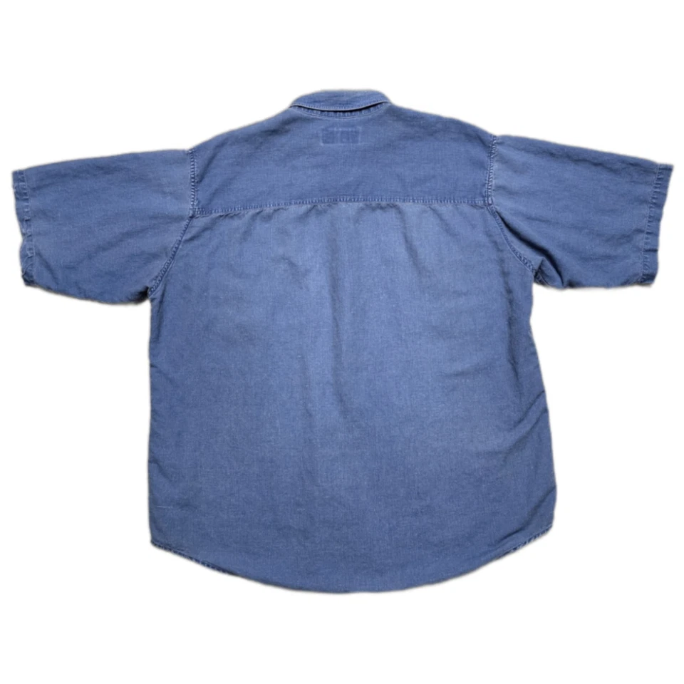 Camisa Denim Cambray Manga Corta Talla XL De Colección Años 90 Talla XL Foto 3 de 4