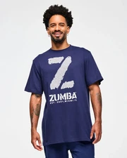 Zumba Blue Jean Unisex Tee - 1 Size Fits Most! ~ Navy Blue ~ New! Free Ship!