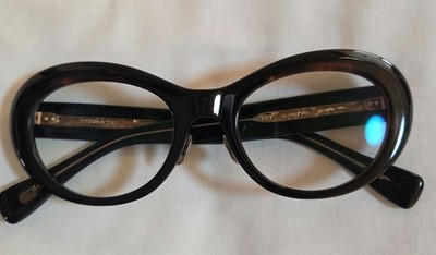 EYEVAN 7285 runde Sonnenbrille Kunststoff demi schwarz gebraucht aus Japan