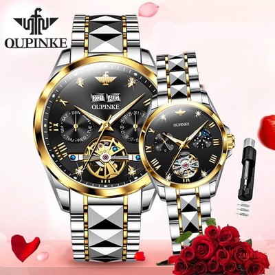 Oupinke Men s and Women s Watch Mechanical Automatic, Swiss Technology, Calendar