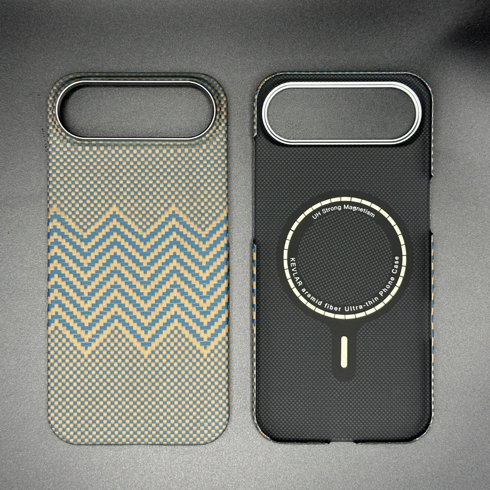 Capa Magsafe de fibra de carbono real ultrafina para iPhone Air capa de carregamento sem fio - Imagem 2 de 4