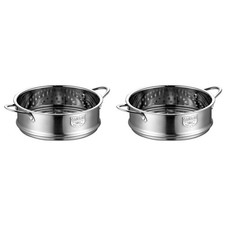 2X 20cm Thickening Food Steam Rack Stainless Steel Steamer with Ear for1220