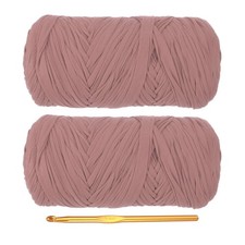 T-Shirt Yarn for Crocheting with Hook, 2 Pack 400g/130 Yards Yarn Dark Pink 