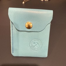 Handmade Leather Minimalist Wallet   Card Holder - Cash Wallet, Tiffany blue