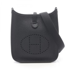 HERMES Evelyne TPM Amazon Shoulder Bag Taurillon Clemence Black Silver #RC755