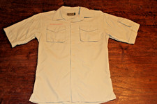 Boy Scouts of America BSA Youth Shirt Tan Large 100 Supplex Nylon No Red Letter