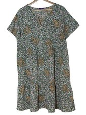 West Kei Floral TIered A-Line Swing Dress Size L Multicolor Boho Vacation